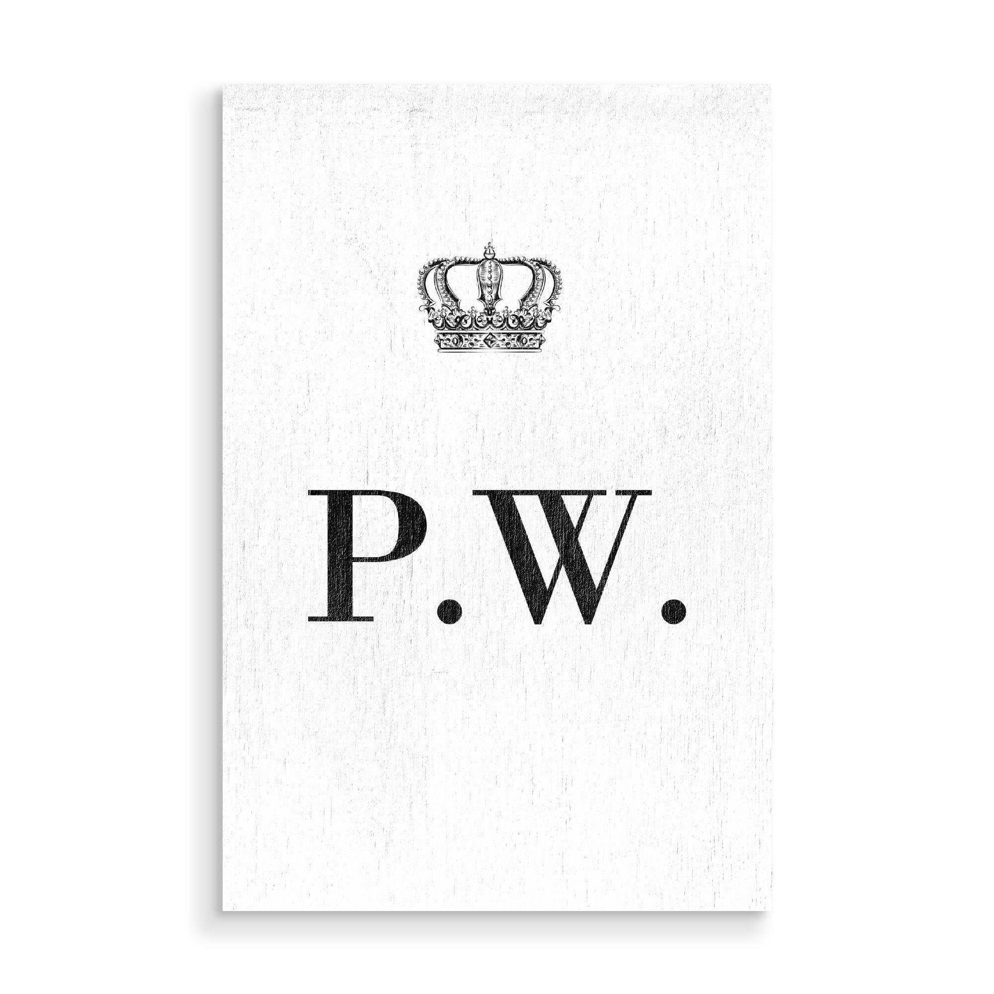 Holzbild "King PW" artboxONE - Schwarzweiß,Buchstaben