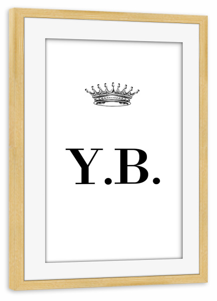Poster mit Rahmen kiefer "Queen YB" artboxONE - Schwarzweiß,Buchstaben