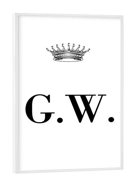 Poster mit weißem Rahmen "Queen GW" artboxONE - Schwarzweiß,Buchstaben