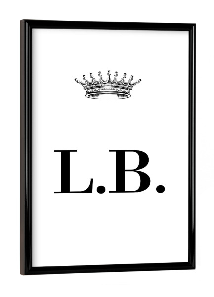 Poster mit schwarzem Rahmen "Queen LB" artboxONE - Schwarzweiß,Buchstaben