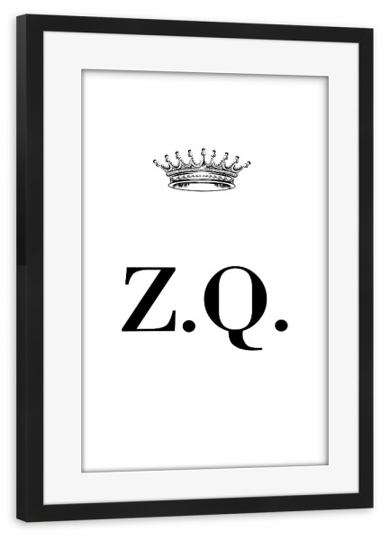Poster mit Rahmen schwarz "Queen ZQ" artboxONE - Schwarzweiß,Buchstaben