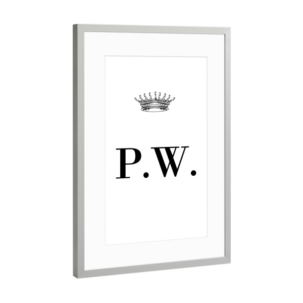 Poster mit Rahmen Silber "Queen PW" artboxONE - Schwarzweiß,Buchstaben