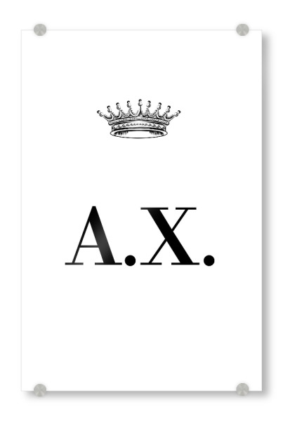 Acrylglasbild "Queen AX" artboxONE - Schwarzweiß,Buchstaben