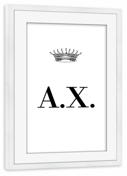 Poster mit Rahmen weiß "Queen AX" artboxONE - Schwarzweiß,Buchstaben
