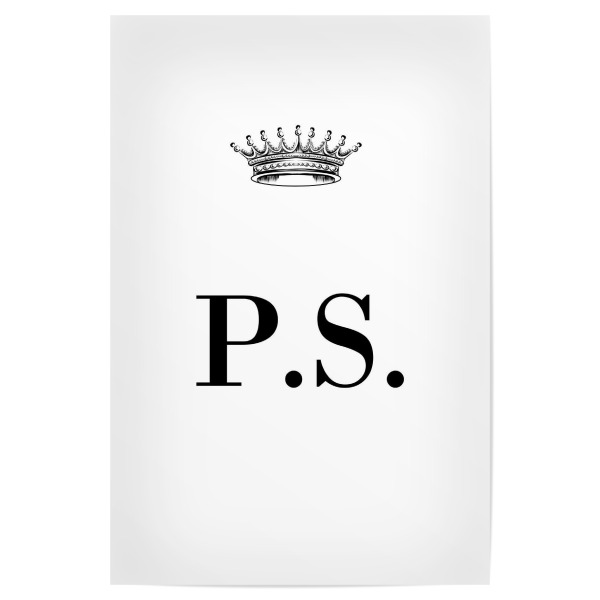 Poster "Queen PS" artboxONE - Schwarzweiß,Buchstaben