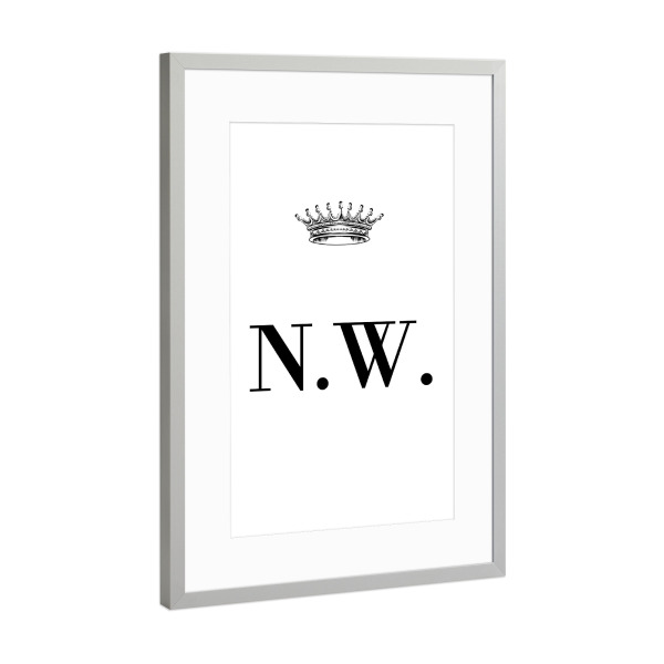 Poster mit Rahmen Silber "Queen NW" artboxONE - Schwarzweiß,Buchstaben
