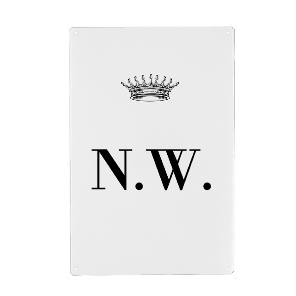 Metall Poster "Queen NW" artboxONE - Schwarzweiß,Buchstaben