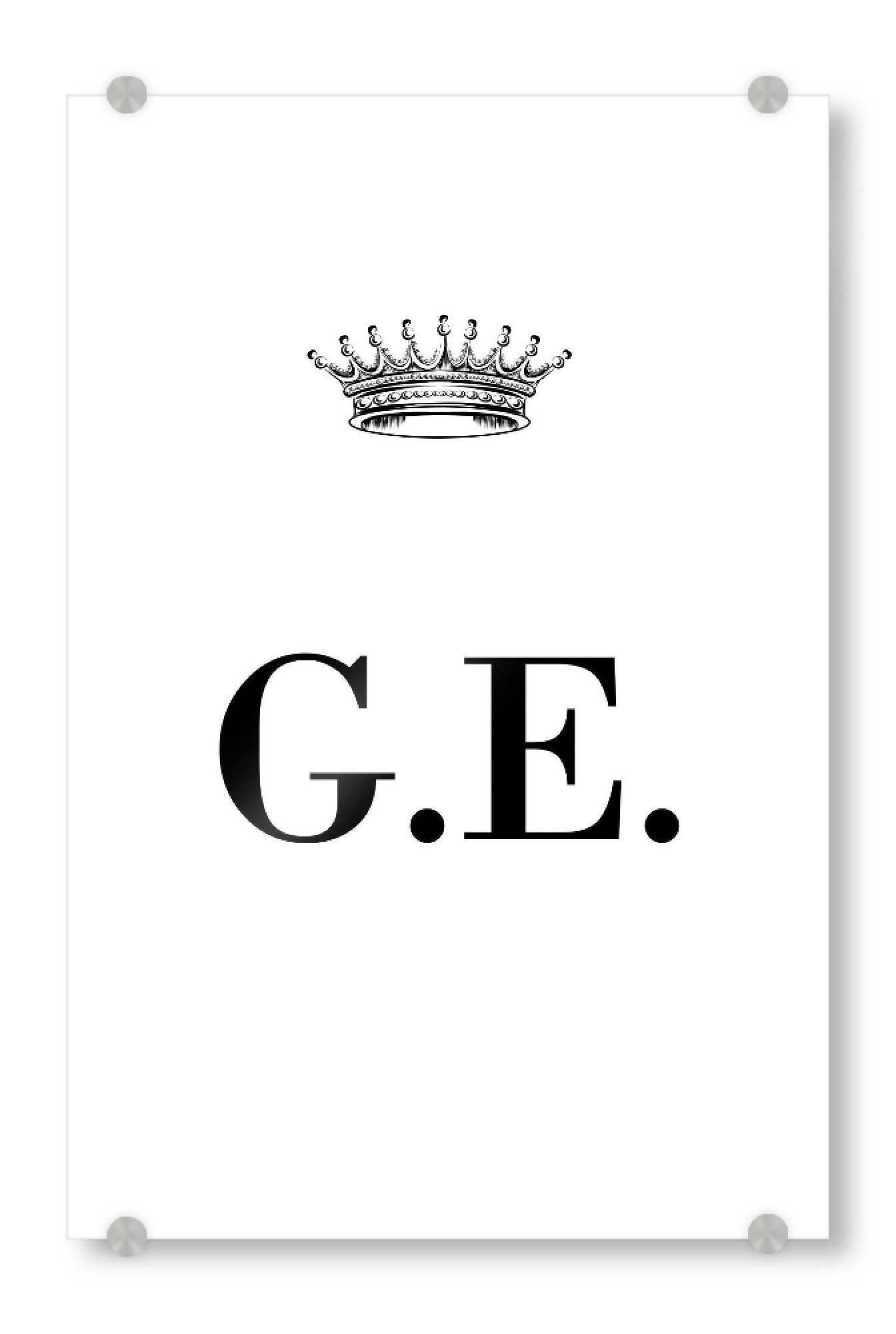 Acrylglasbild "Queen GE" artboxONE - Schwarzweiß,Buchstaben