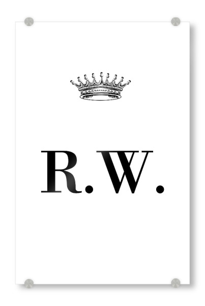 Acrylglasbild "Queen RW" artboxONE - Schwarzweiß,Buchstaben