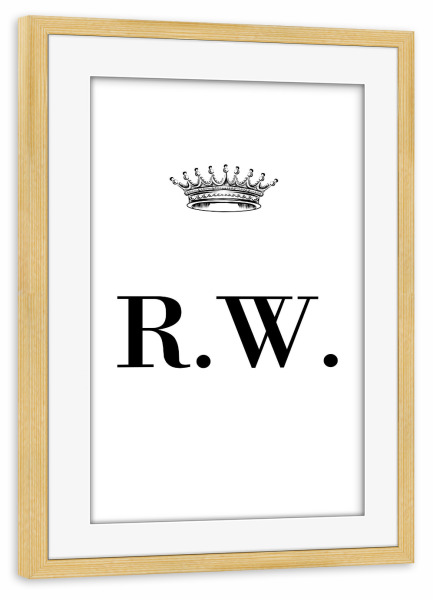 Poster mit Rahmen kiefer "Queen RW" artboxONE - Schwarzweiß,Buchstaben