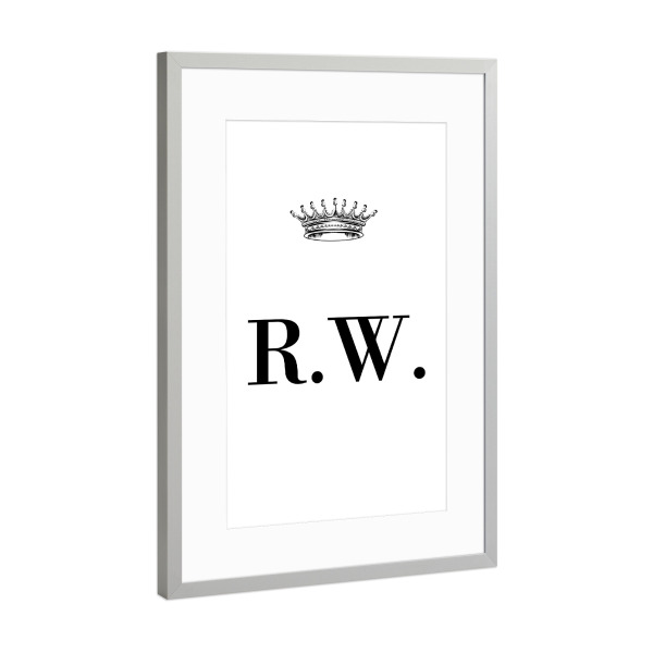 Poster mit Rahmen Silber "Queen RW" artboxONE - Schwarzweiß,Buchstaben