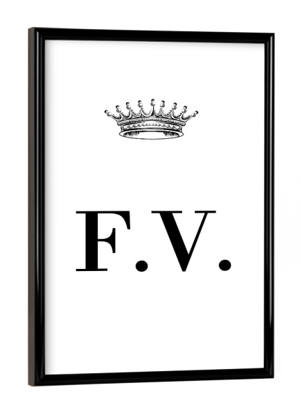Poster mit schwarzem Rahmen "Queen FV" artboxONE - Schwarzweiß,Buchstaben