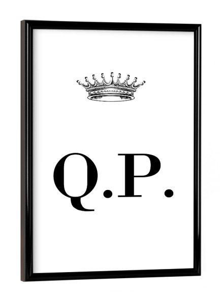 Poster mit schwarzem Rahmen "Queen QP" artboxONE - Schwarzweiß,Buchstaben