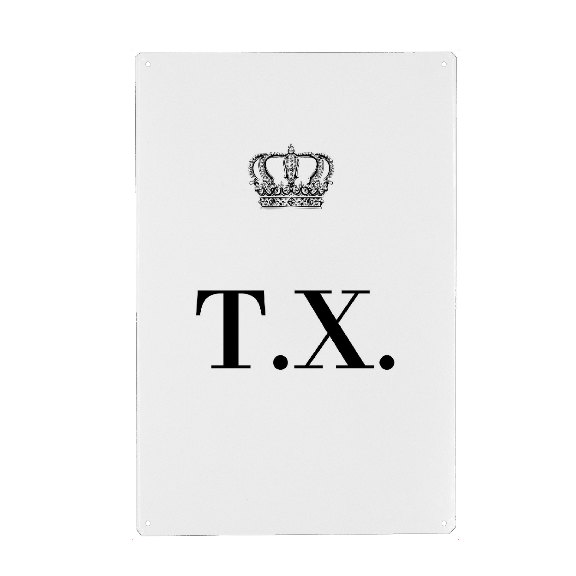 Metall Poster "King TX" artboxONE - Schwarzweiß,Buchstaben