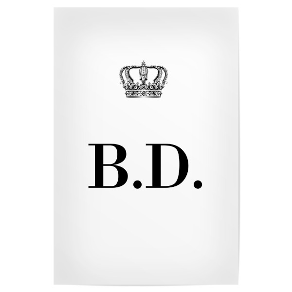 Poster 30x20 cm "King BD" artboxONE - Schwarzweiß,Buchstaben