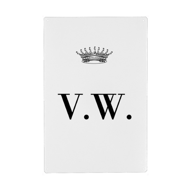 Metall Poster "Queen VW" artboxONE - Schwarzweiß,Buchstaben