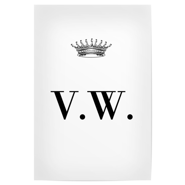 Poster 30x20 cm "Queen VW" artboxONE - Schwarzweiß,Buchstaben