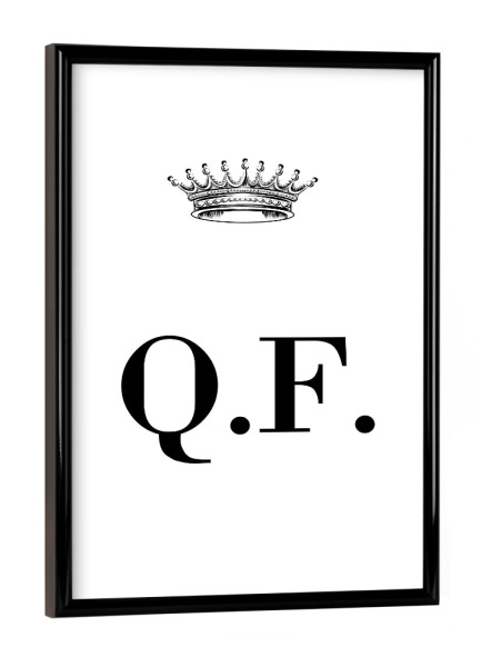 Poster mit schwarzem Rahmen "Queen QF" artboxONE - Schwarzweiß,Buchstaben