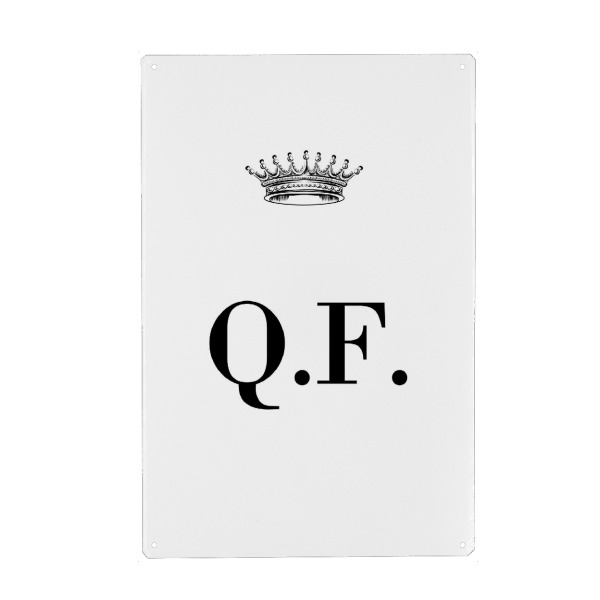 Holzbild "Queen QF" artboxONE - Schwarzweiß,Buchstaben