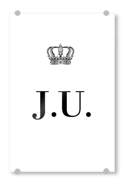 Acrylglasbild "King JU" artboxONE - Schwarzweiß,Buchstaben