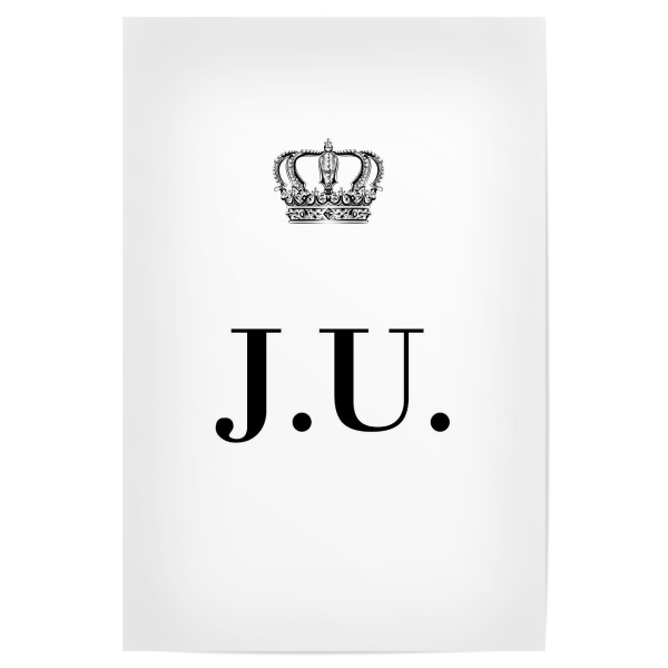 Poster "King JU" artboxONE - Schwarzweiß,Buchstaben