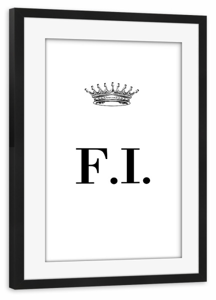 Poster mit Rahmen schwarz "Queen FI" artboxONE - Schwarzweiß,Buchstaben