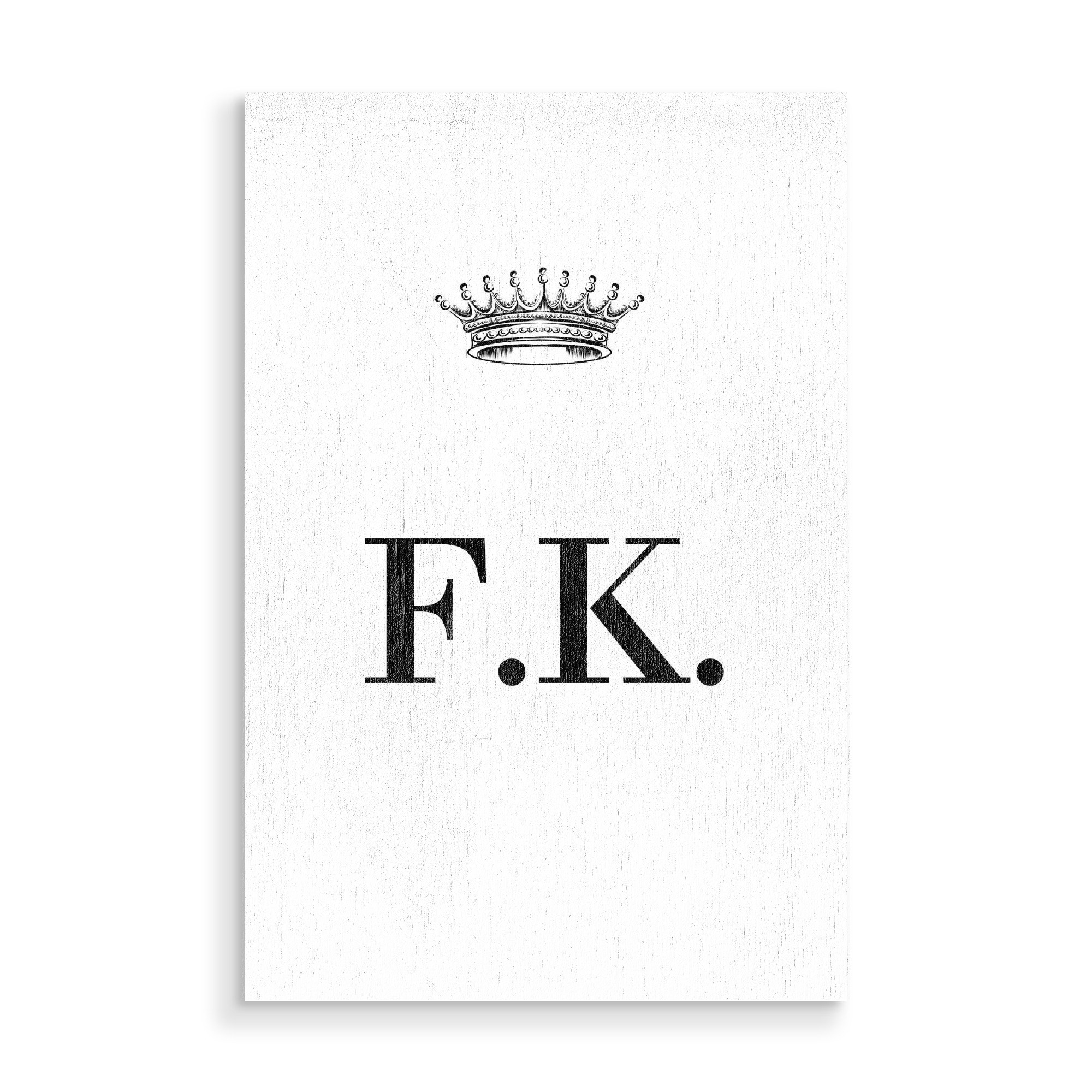 Holzbild "Queen FK" artboxONE - Schwarzweiß,Buchstaben