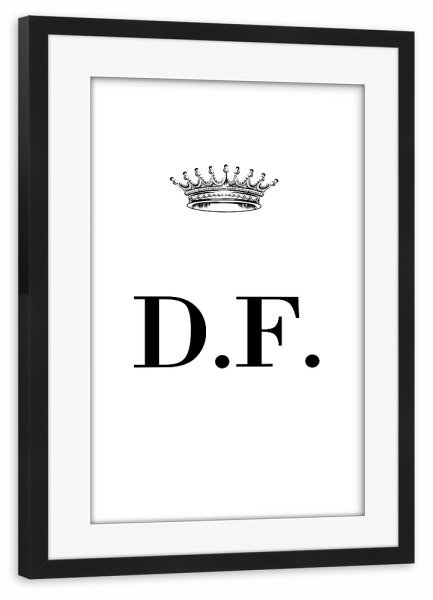 Poster mit Rahmen schwarz "Queen DF" artboxONE - Schwarzweiß,Buchstaben
