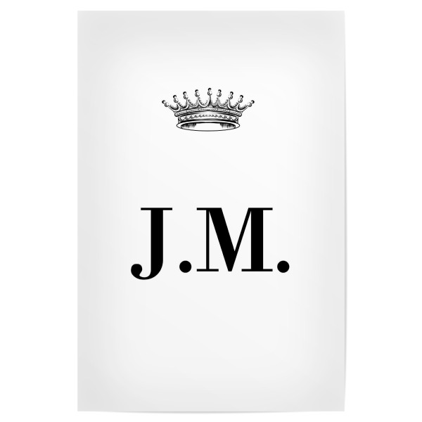Poster 30x20 cm "Queen JM" artboxONE - Schwarzweiß,Buchstaben