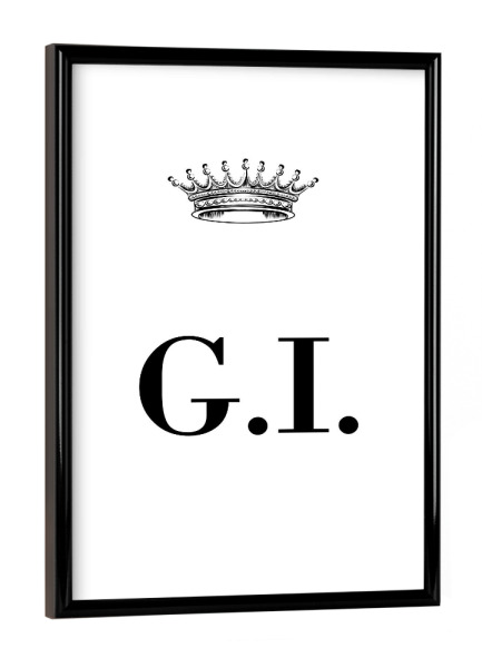 Poster mit schwarzem Rahmen "Queen GI" artboxONE - Schwarzweiß,Buchstaben