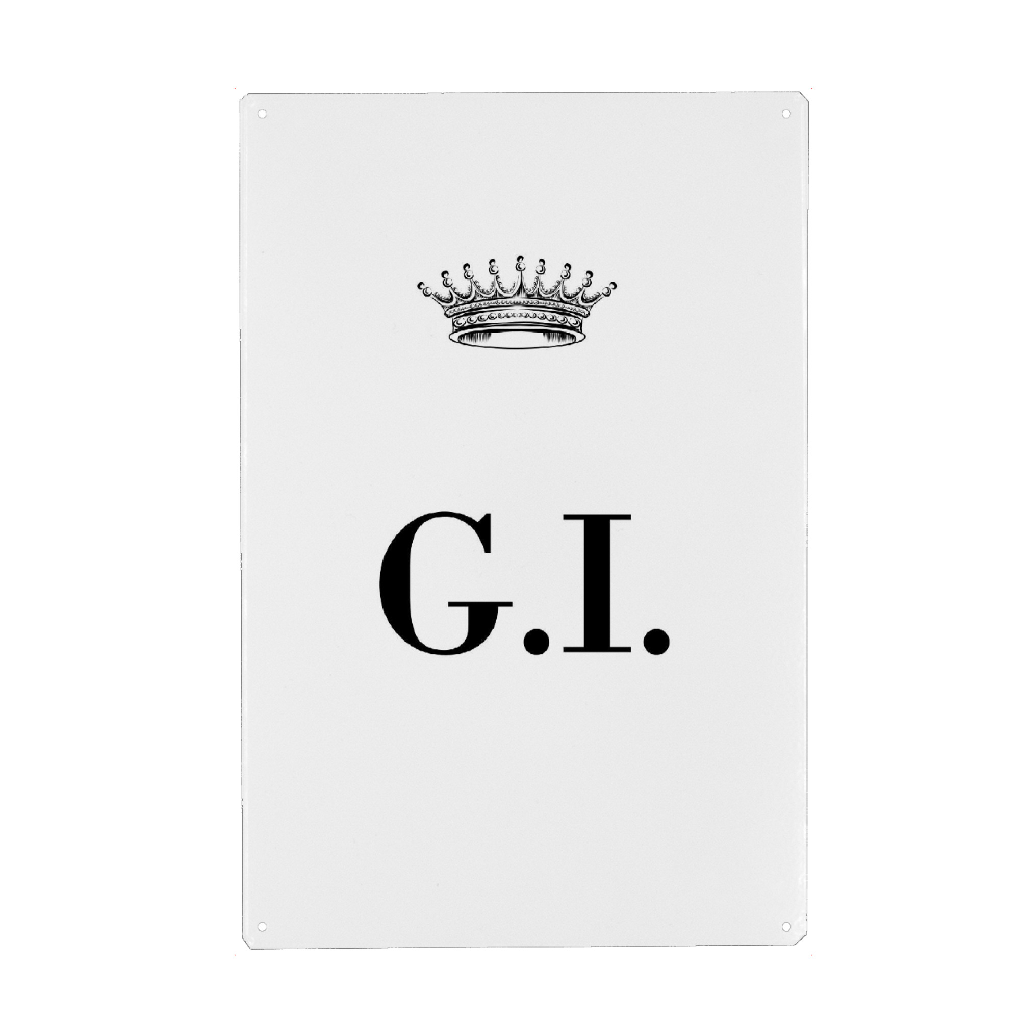 Metall Poster "Queen GI" artboxONE - Schwarzweiß,Buchstaben