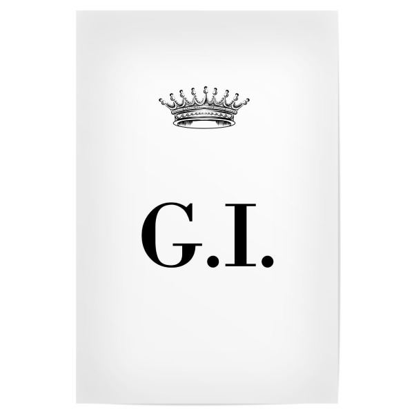 Poster 30x20 cm "Queen GI" artboxONE - Schwarzweiß,Buchstaben