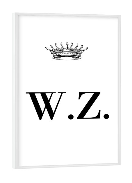 Poster mit weißem Rahmen "Queen WZ" artboxONE - Schwarzweiß,Buchstaben