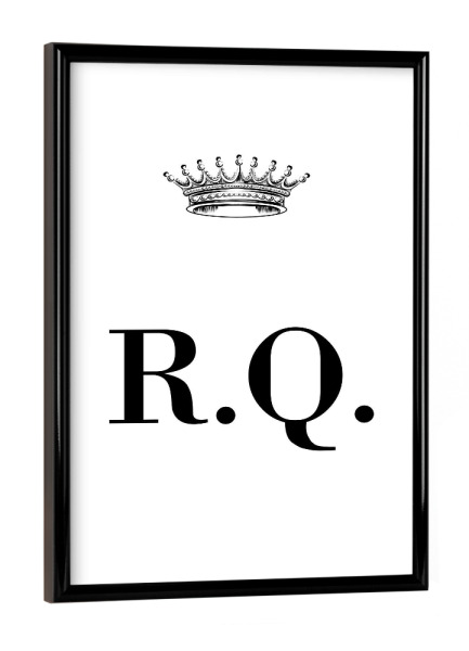 Poster mit schwarzem Rahmen "Queen RQ" artboxONE - Schwarzweiß,Buchstaben