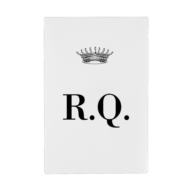 Metall Poster "Queen RQ" artboxONE - Schwarzweiß,Buchstaben