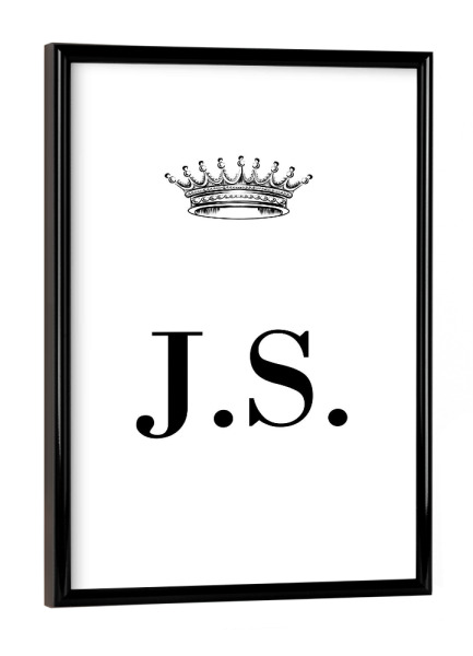 Poster mit schwarzem Rahmen "Queen JS" artboxONE - Schwarzweiß,Buchstaben