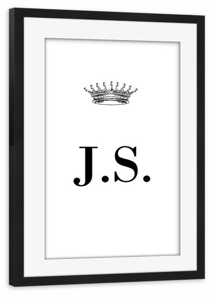 Poster mit Rahmen schwarz "Queen JS" artboxONE - Schwarzweiß,Buchstaben