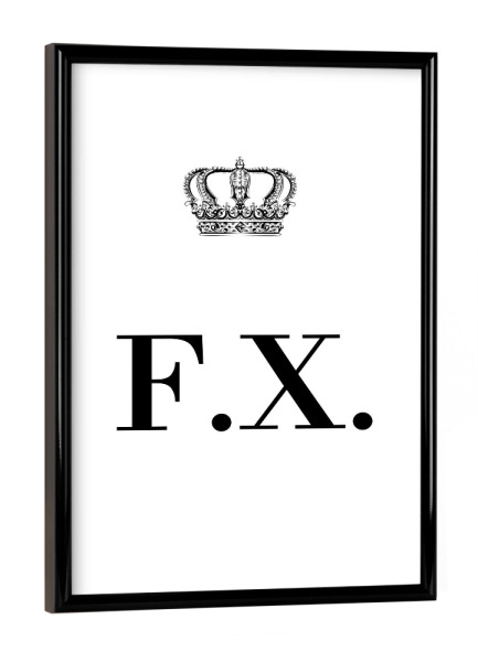 Poster mit schwarzem Rahmen "King FX" artboxONE - Schwarzweiß,Buchstaben