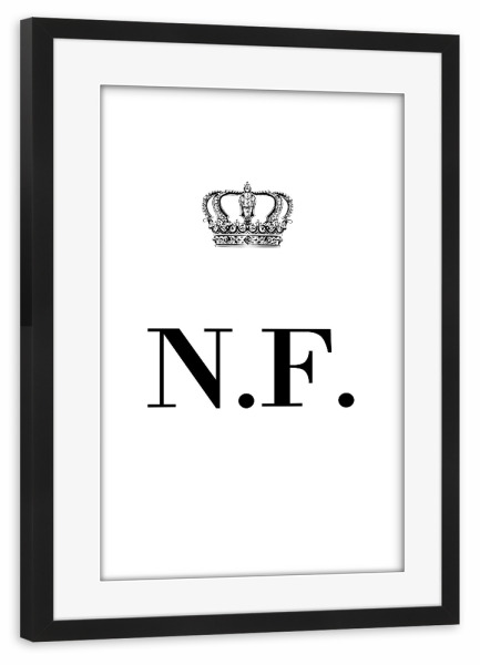 Poster mit Rahmen schwarz "King NF" artboxONE - Schwarzweiß,Buchstaben