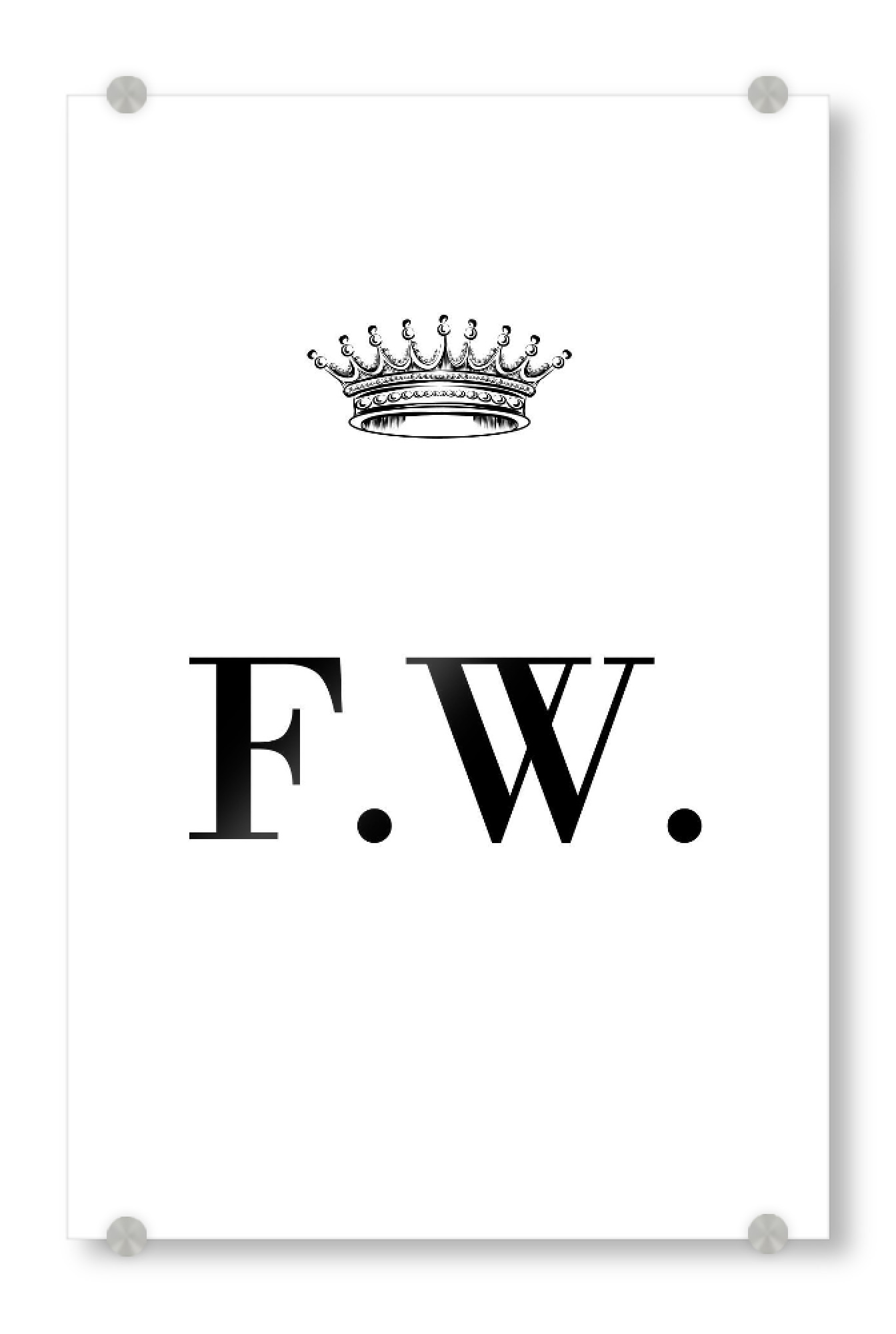 Acrylglasbild "Queen FW" artboxONE - Schwarzweiß,Buchstaben