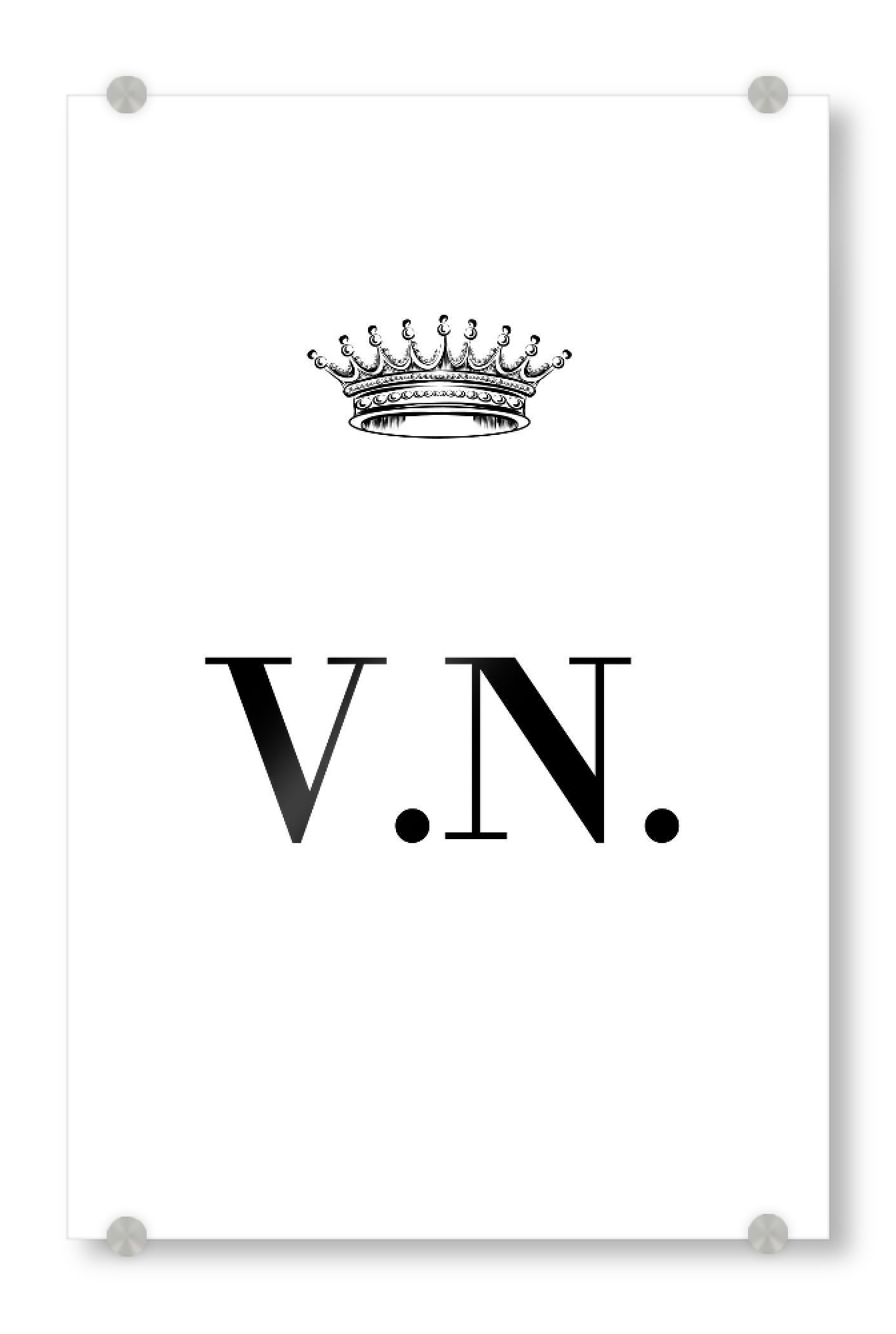 Acrylglasbild "Queen VN" artboxONE - Schwarzweiß,Buchstaben