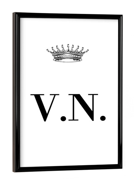Poster mit schwarzem Rahmen "Queen VN" artboxONE - Schwarzweiß,Buchstaben