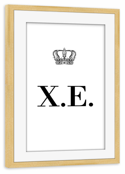 Poster mit Rahmen kiefer "King XE" artboxONE - Schwarzweiß,Buchstaben