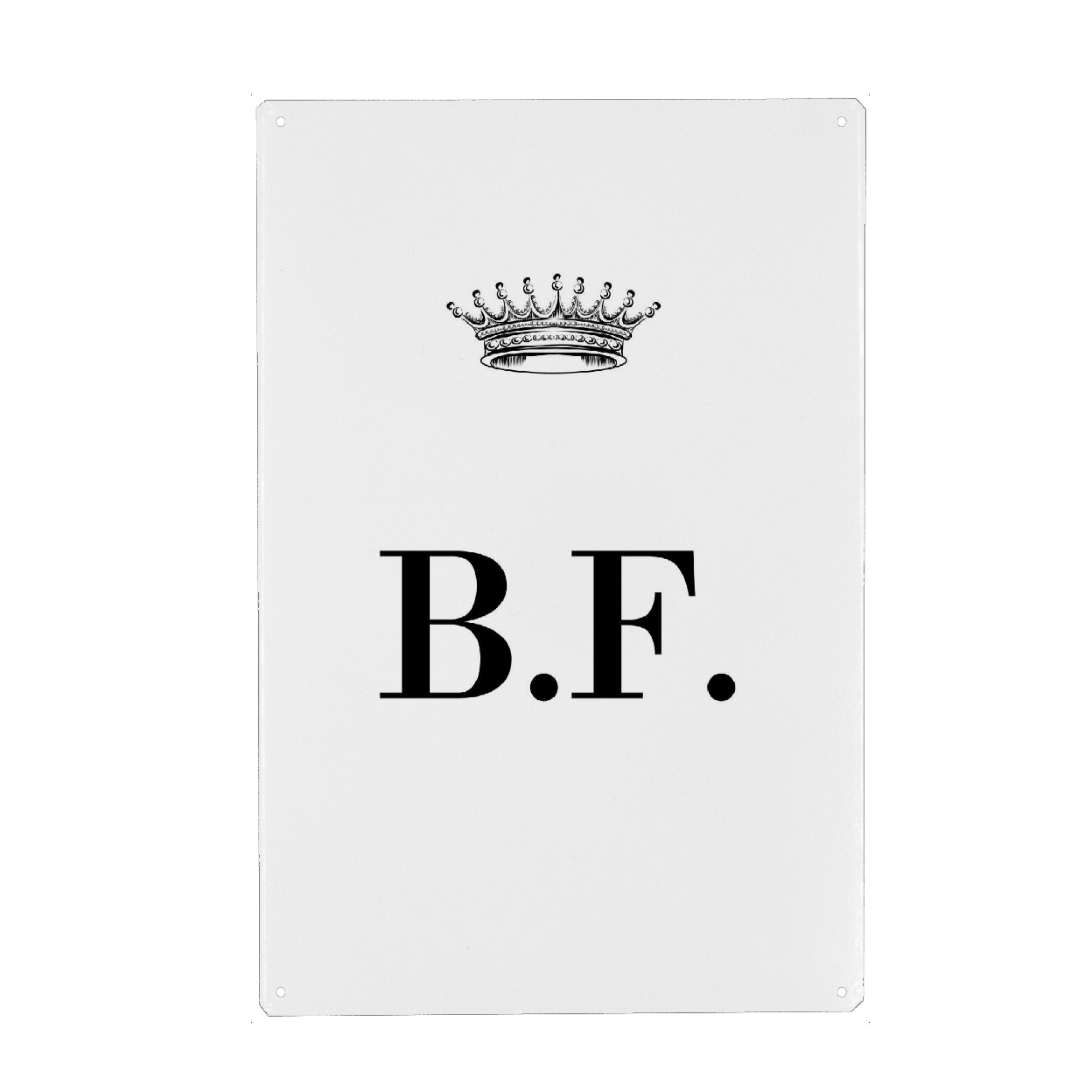 Metall Poster "Queen BF" artboxONE - Schwarzweiß,Buchstaben