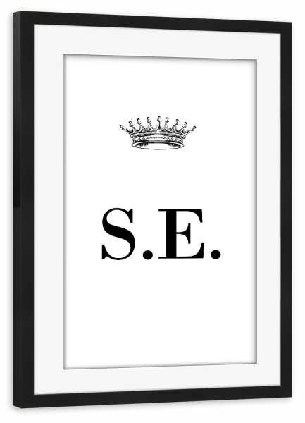 Poster mit Rahmen schwarz "Queen SE" artboxONE - Schwarzweiß,Buchstaben