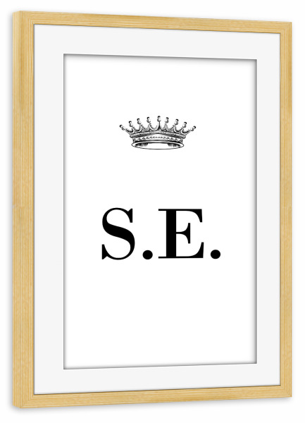 Poster mit Rahmen kiefer "Queen SE" artboxONE - Schwarzweiß,Buchstaben