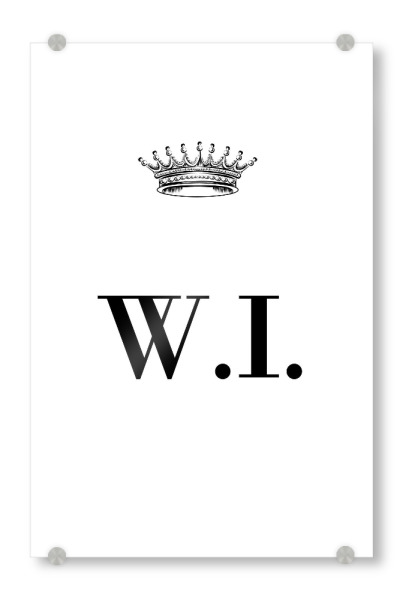 Acrylglasbild "Queen WI" artboxONE - Schwarzweiß,Buchstaben