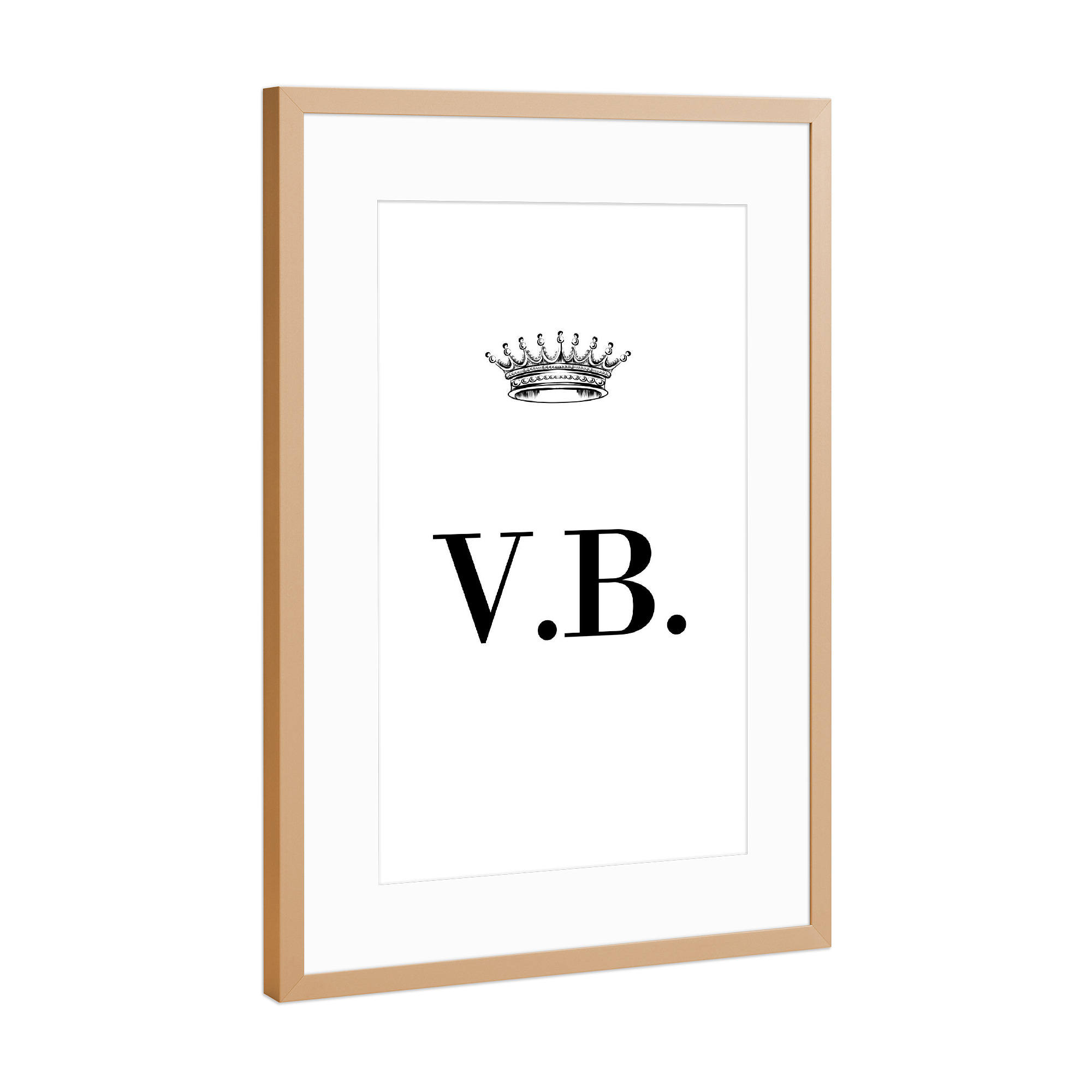 Poster mit Rahmen Kupfer "Queen VB" artboxONE - Schwarzweiß,Buchstaben