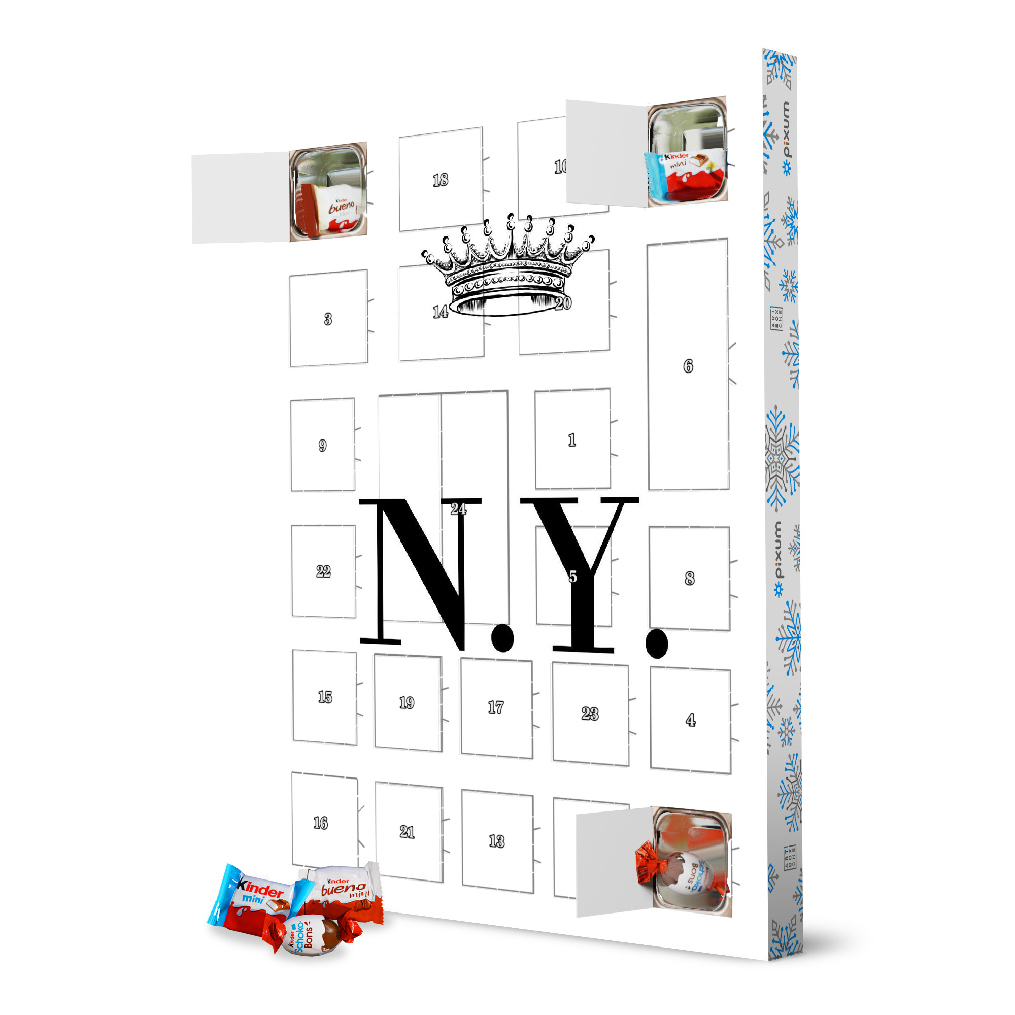 Adventskalender XXL mit Produkten von Kinder Queen NY artboxONE Adventskalender Schwarzweiß