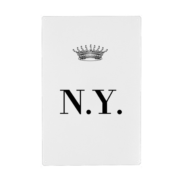 Holzbild "Queen NY" artboxONE - Schwarzweiß,Buchstaben